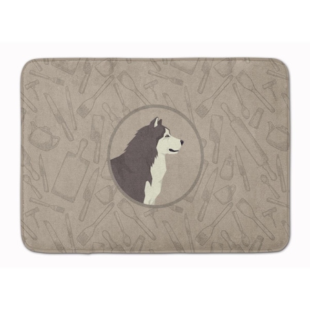 Carolines Treasures Alaskan Malamute in the Kitchen Machine Washable Memory Foam Mat CK2160RUG